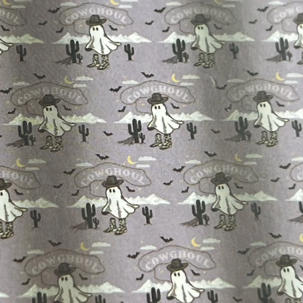 Halloween cowghoul ghost western fabric shower curtain